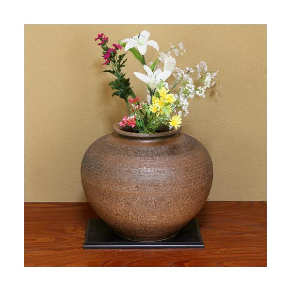 ポイント8倍]信楽焼 花瓶 窯肌 松皮 丸 13号 おしゃれ 一輪挿し 小さい