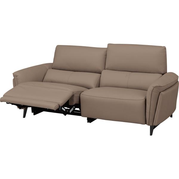 ニトリ（NITORI） 3人掛け 右電動リクライニングソファ(LS02 革 NW MMO