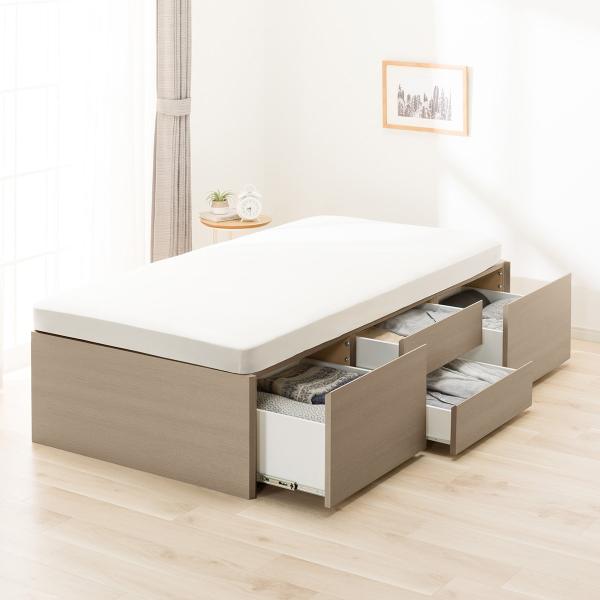 ニトリ（NITORI） すのこシングルチェストベッドフレーム(N-ジオHL GY