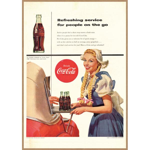 Coca-Cola 店員さん レトロミニポスター B5サイズ 複製広告