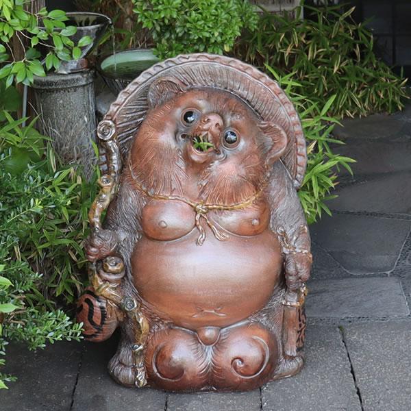 信楽焼 35号福々ひねり狸 たぬき タヌキ 古狸庵 開運 縁起物 可愛い