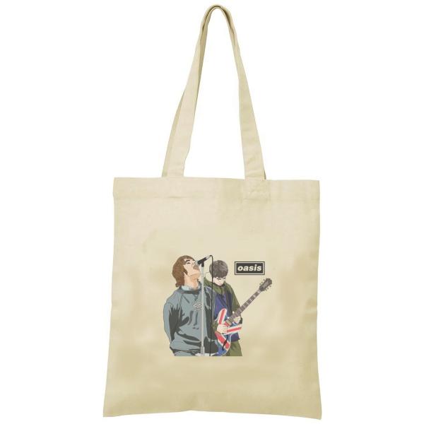 OASIS トートバッグ キャンバス 12oz 綿100％ ナチュラル色 音楽