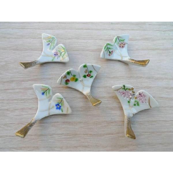 京焼 清水焼 箸置き 銀杏五草花セット : 松韻堂 Yahoo!店 - 通販