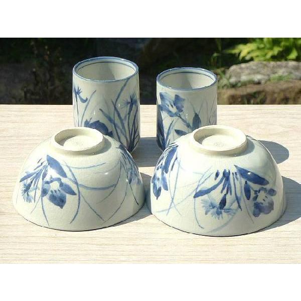 京焼 清水焼 仁清秋草夫婦湯呑＆夫婦茶碗セット : 松韻堂 Yahoo!店