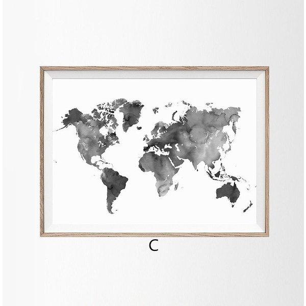 額付 アートポスター アートフレーム おしゃれ 絵画 世界地図 シリーズ