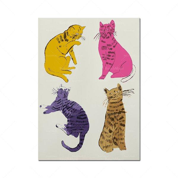 額付 アートポスター アートフレーム 壁 アンディウォーホル 絵 4匹