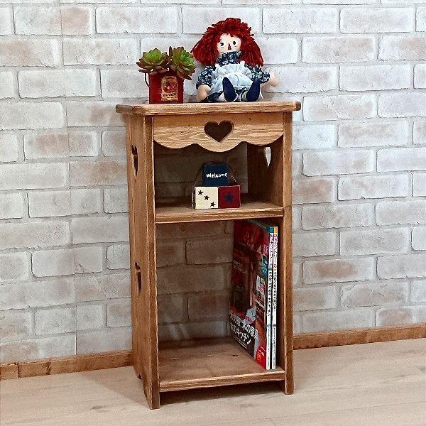 2段スタンドラック ハートのくりぬき 34×28×60cm / RRA-1 : カントリー