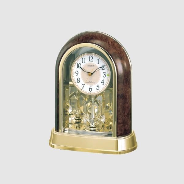 CITIZEN（シチズン） スタンダード 電波 置き時計 回転飾り ゴールド