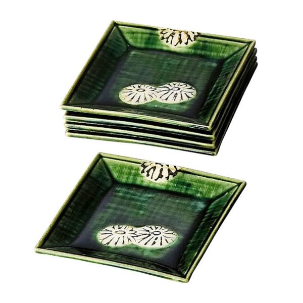 銘々皿 四方菊抜 織部 五客 加藤五陶作 茶道具 茶道 : 和空間ヤフー