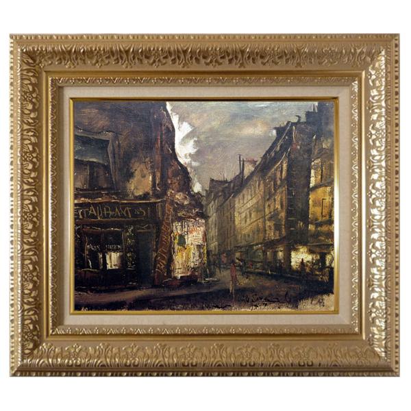 絵画 世界の名画シリーズ フレーム 額縁付 佐伯 祐三 「街」 お買い得