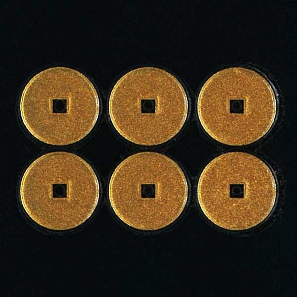 戦国武将 家紋 蒔絵シール 「真田幸村 六文銭」 金 : TOYO LABO - 通販