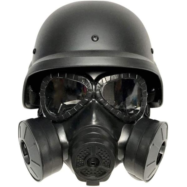 サバゲー ガスマスク ヘルメット セット ダブルファン搭載 ミリタリー