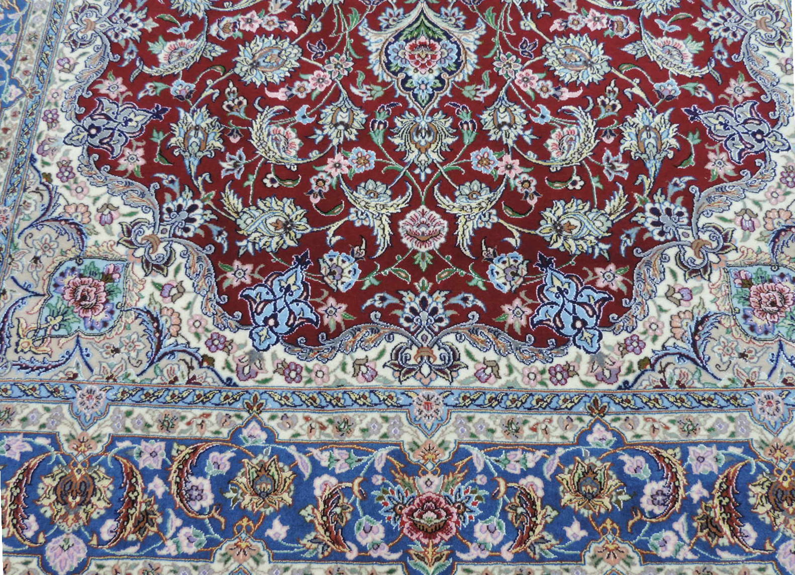 ペルシャ絨毯 カーペット ラグ ウール&シルク 手織り 高級 ペルシャ