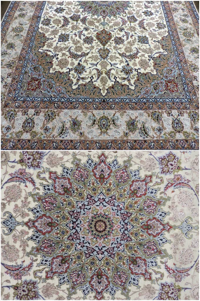 100万ノット】イスファハン産ペルシャ絨毯 カーペット ウールコルク