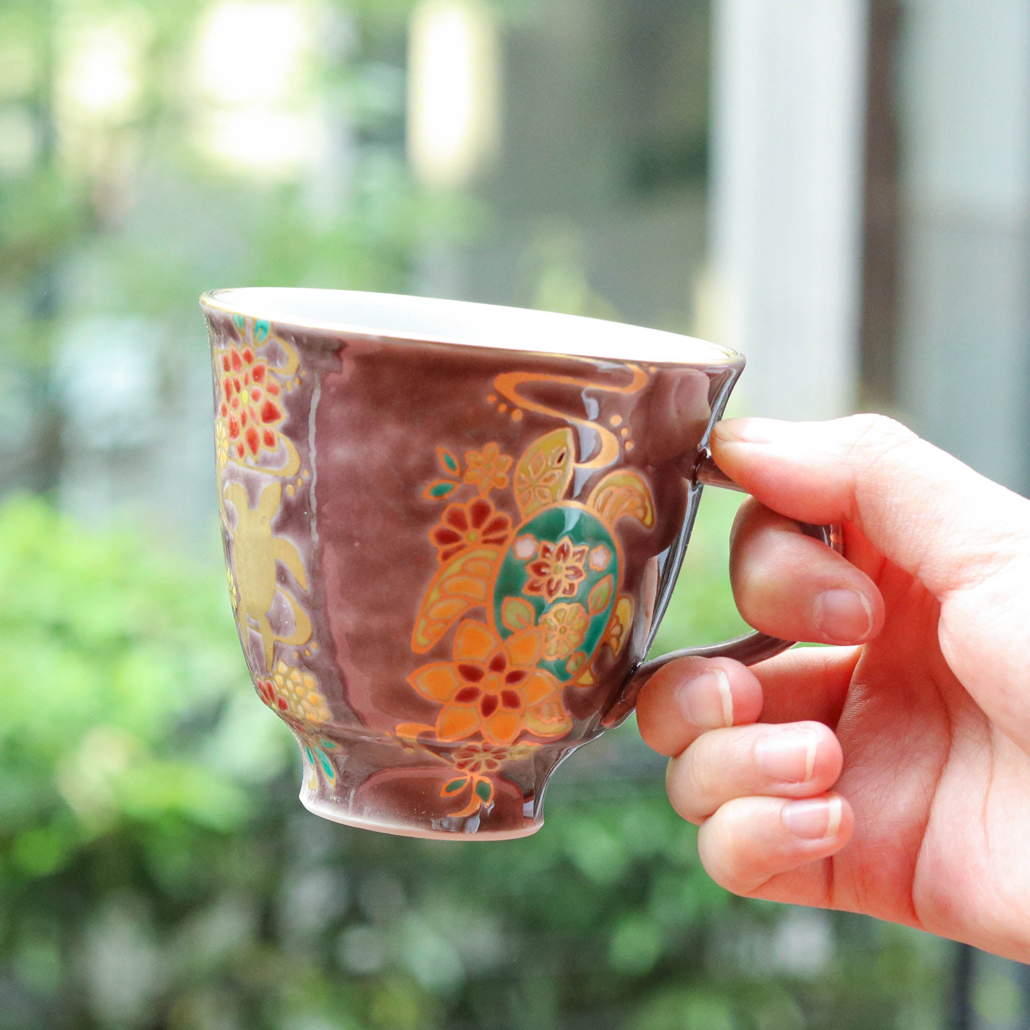 九谷焼 マグカップ | 花きらり | 海亀 | 美山窯