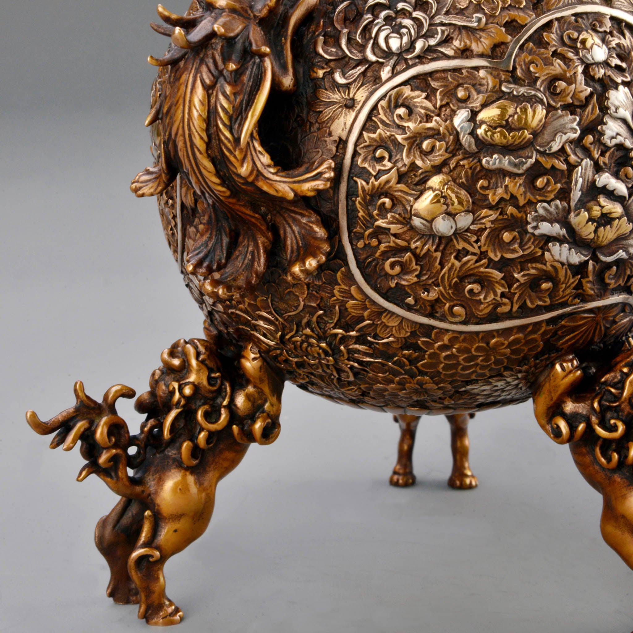 高岡銅器 香炉 | 玉型孔雀 彩色 | 銅 | 喜泉堂