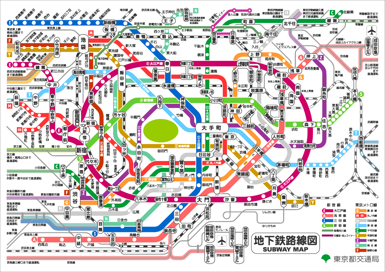 東京都内 地下鉄路線図