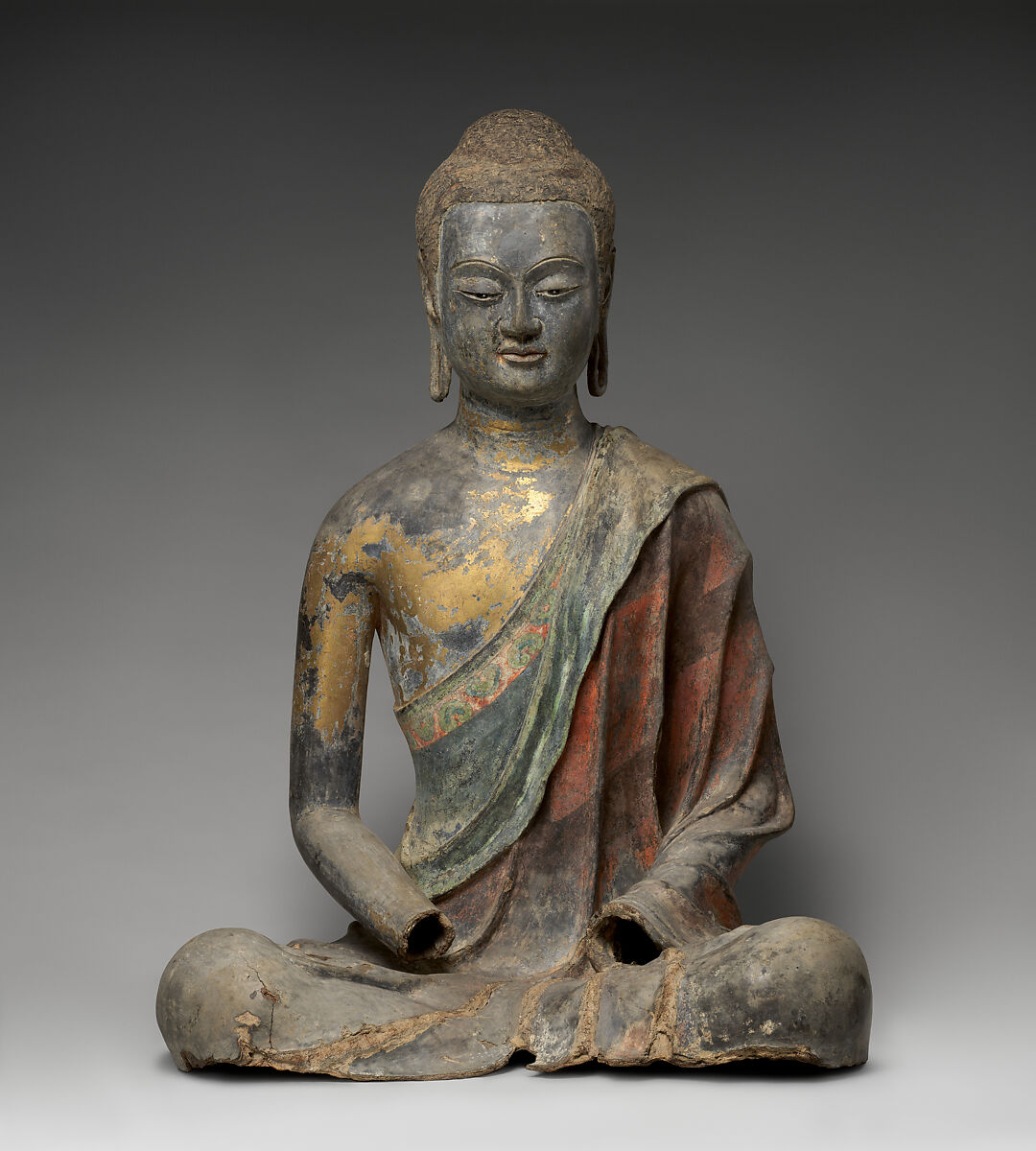 彩繪塗金夾紵漆阿彌陀佛像 Buddha, probably Amitabha】唐時代‐仏教芸術