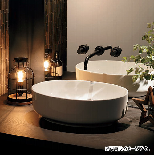 125-004-D｜カクダイ洗面用蛇口 VARUNA[壁][2ハンドル混合水栓]