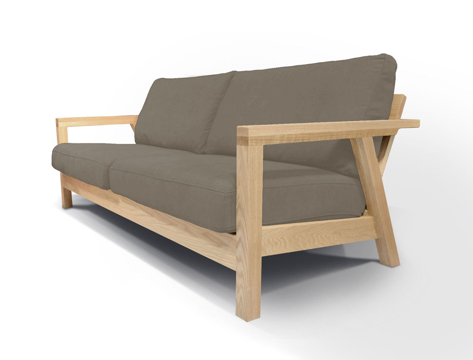 Chene（シェヌ）ウッドフレームソファー2.5人掛（幅170cm×奥行83cm