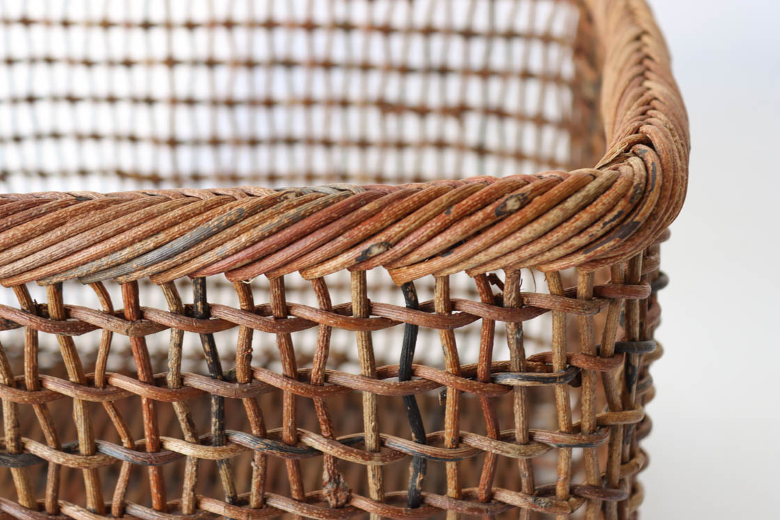 青森 あけび こだし編み 四角かご (深)