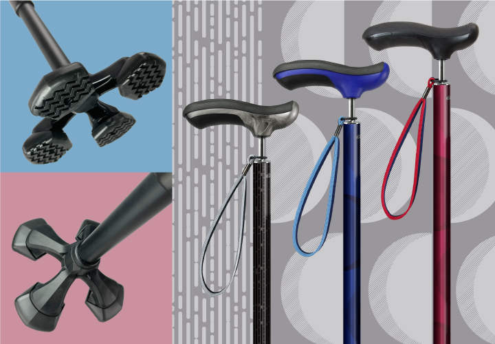 やわらGELグリップ4点杖 介護保険対象｜国産歩行杖専門メーカー株式