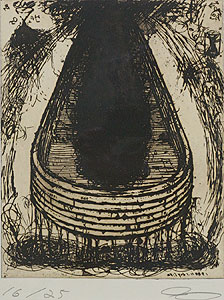 山口啓介「化石の丘」銅版画24.8×19.8cm