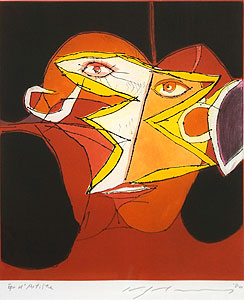 池田満寿夫「仮面」銅版画36×29.5cm