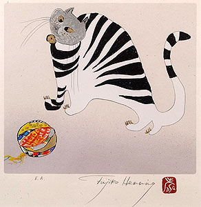 フジ子・ヘミング「クッキー：「猫十態」より」版画 2005年