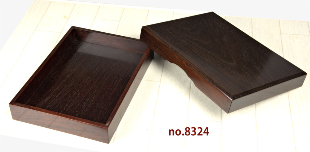 ギャラリー小物:紫檀 文箱(かぶせ蓋) 若畑作 巾28.3cm 大阪唐木指物 no