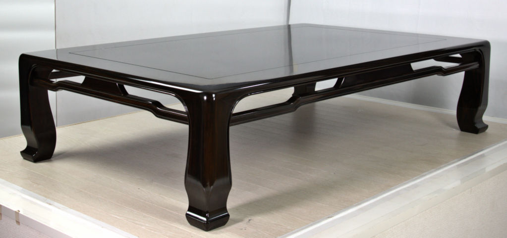 座敷机: 黒檀 一重ヌキ無地 5尺机 no.1717 / 唐木家具OSAKA