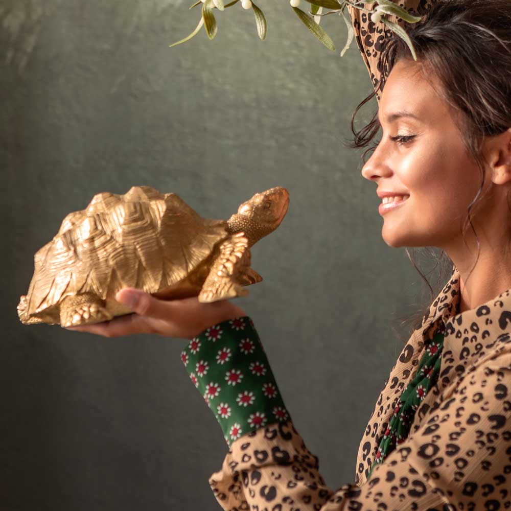 ゴールドタートルスモール デコフィギア - オブジェ・置物の通販