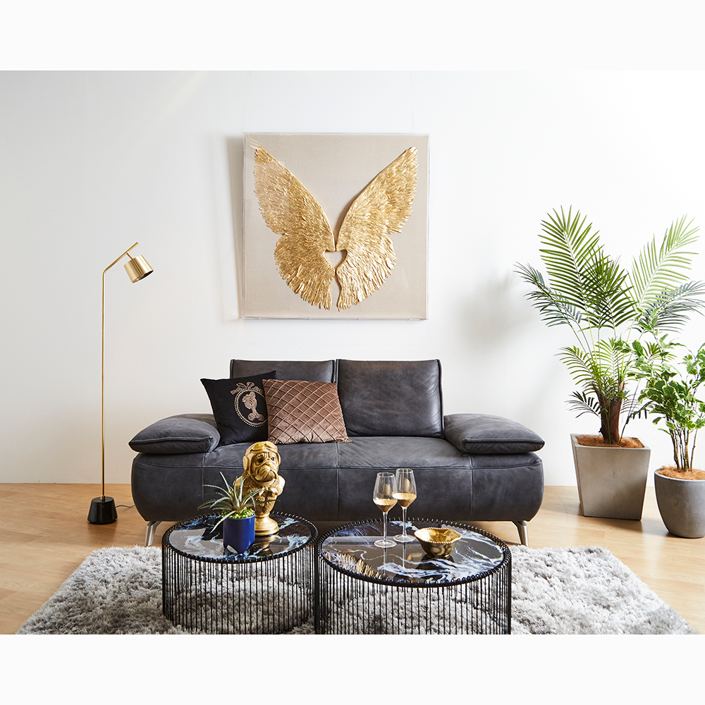 ウィングホワイトゴールド120x120cm ウォールデコレーション ｜【KARE