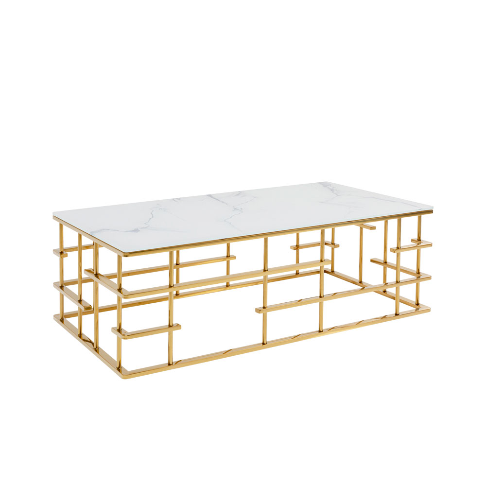 廃番】ローマゴールド130×70cm ローテーブル/ コーヒーテーブル - ロー