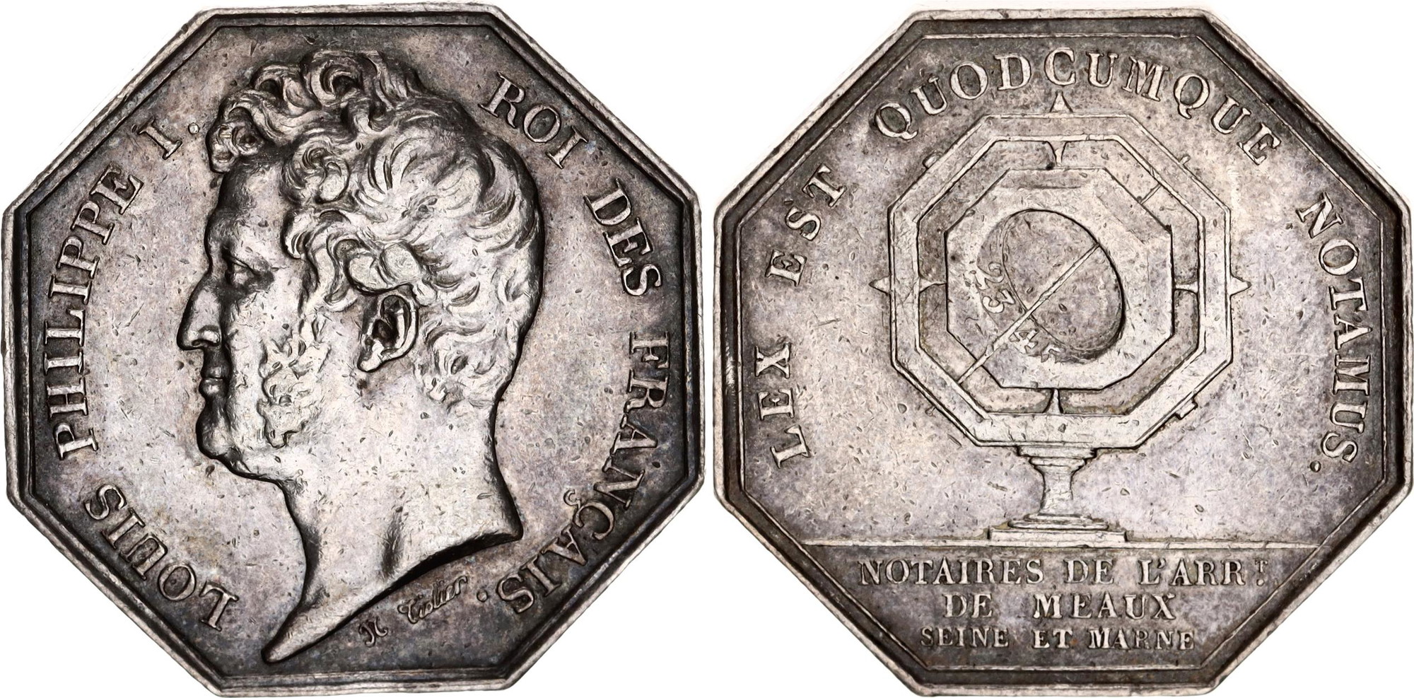 France Silver Octagonal Jeton 