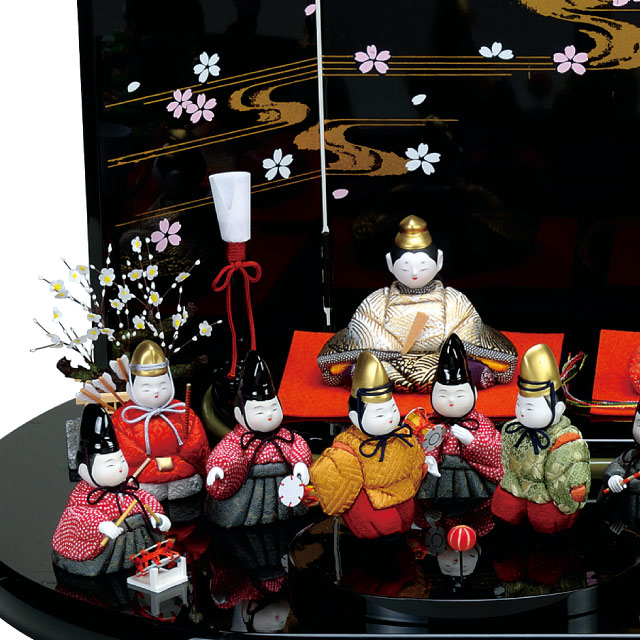人形の田辺 / 小梅雛 十七人飾り（道具付一式）