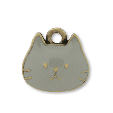 チャーム おとぼけネコ グレー/金古美【アウトレット】 – 貴和製作所