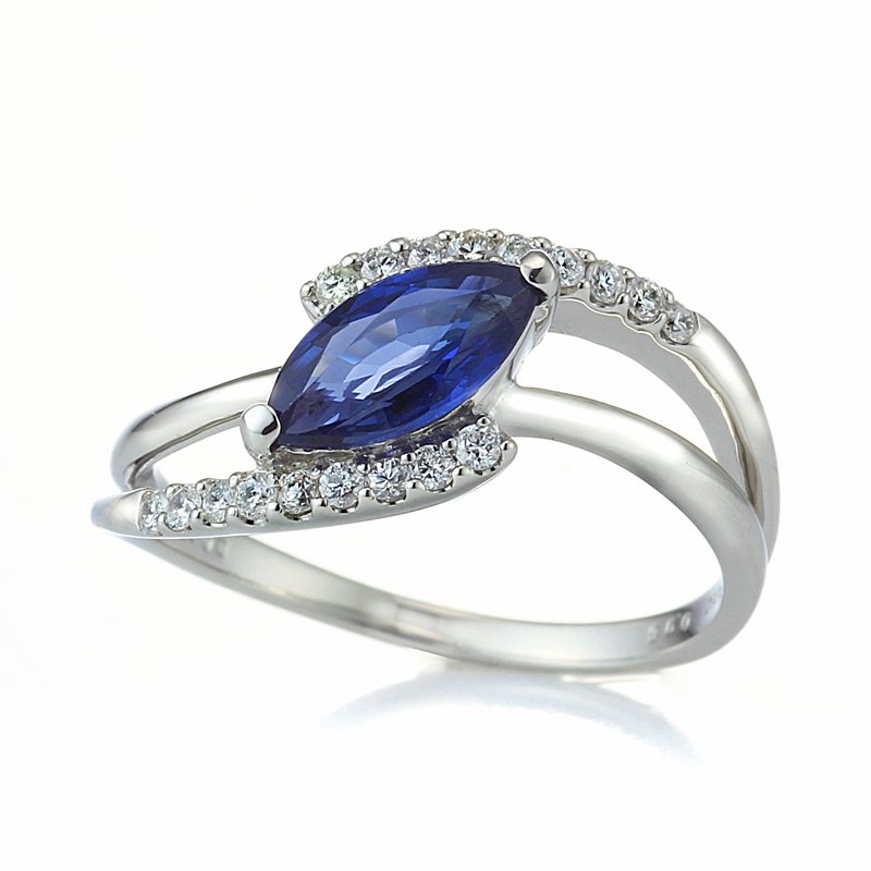 プラチナ製 サファイア ダイヤモンド リング（SA0.98ct D0.17ct・非