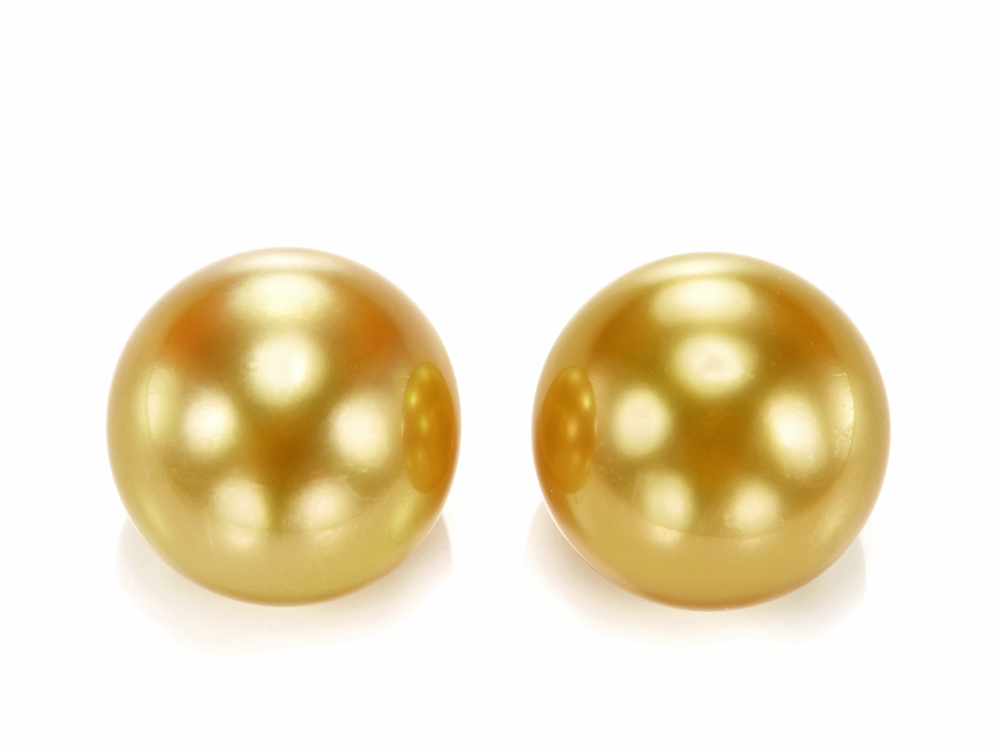 オーロラ茶金 南洋白蝶真珠 ゴールドパール ペアルース 加工料金を含む