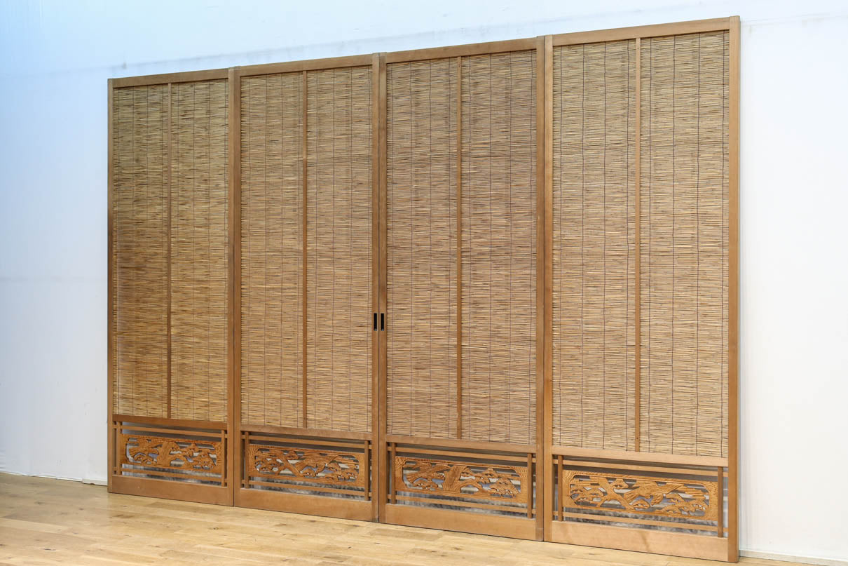 幅672ミリ スリム幅!! 鷹の透かし板が趣きを与える簾戸 F8394 在庫4枚