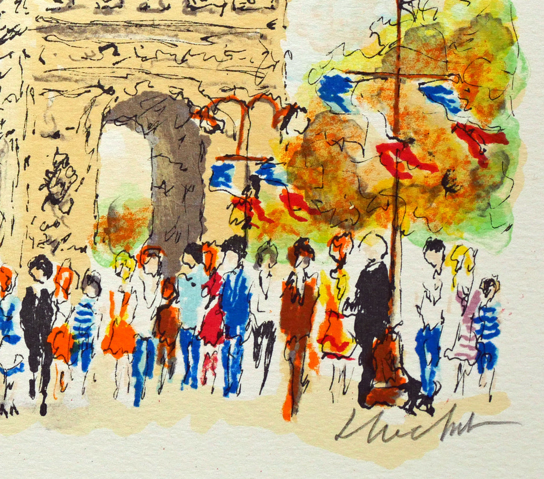 ウルバン・ウシェ（Urbain Huchet）「凱旋門（パリ）」リトグラフ 絵画