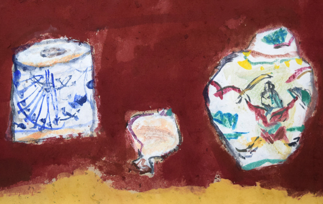 山谷芳弘「筆と器」紙に彩色・20号 絵画買取・販売の小竹美術