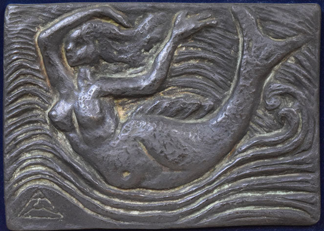木内克「人魚」ブロンズレリーフ額装 絵画買取・販売の小竹美術