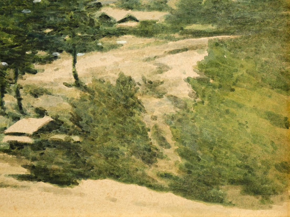 三宅克己「雪の朝」水彩画・4号 絵画買取・販売の小竹美術