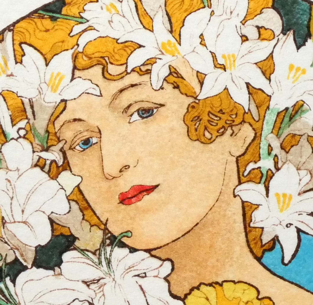 アルフォンス ミュシャ(Alphonse MUCHA)「花」リトグラフ 絵画買取