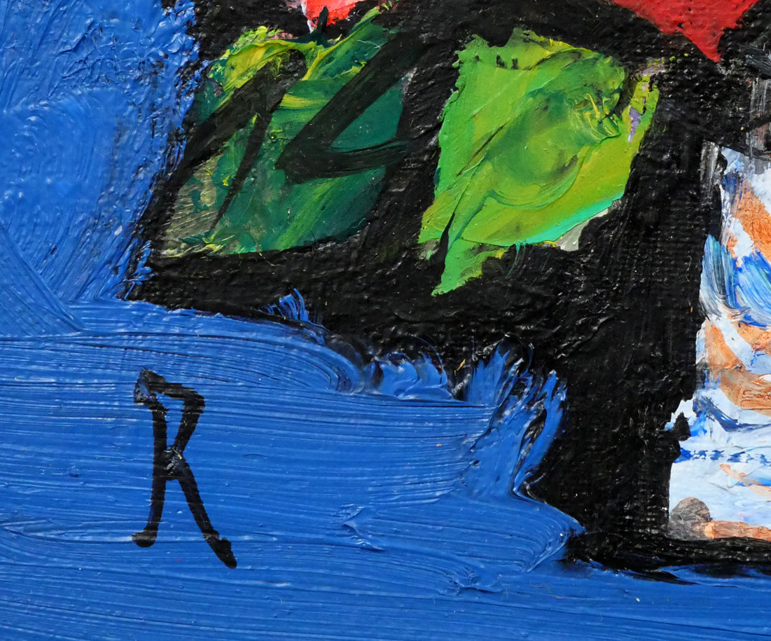 中川力「ばら」油絵・F0号 絵画買取・販売の小竹美術