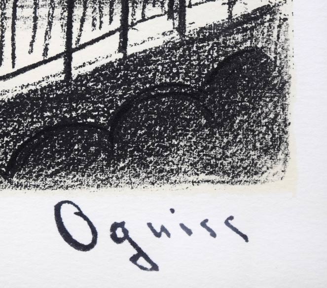 荻須高徳「ラ グランジュ オー・ベル通り（パリ）」リトグラフ 絵画