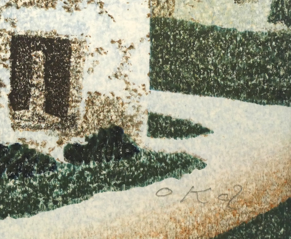 岡鹿之助「古城」木版画 絵画買取・販売の小竹美術