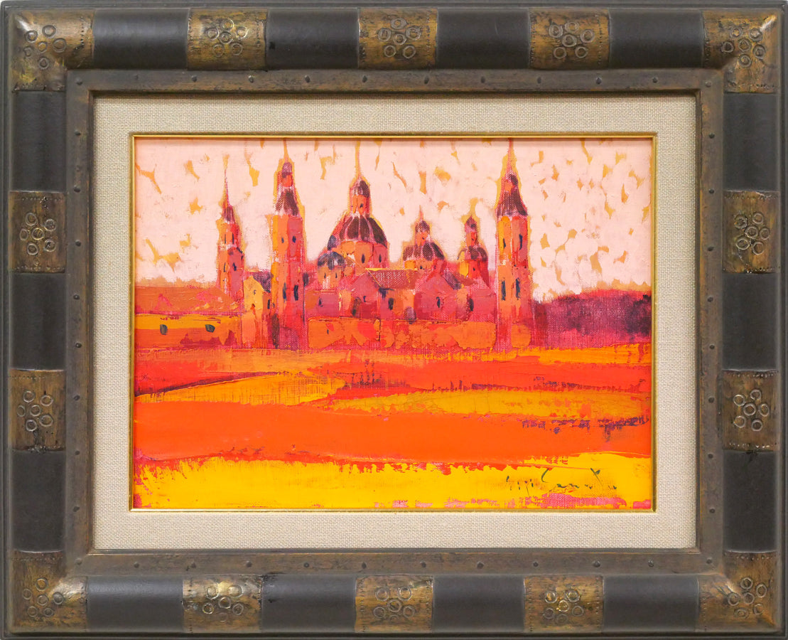 芹田英治「大通公園（札幌）」油絵・F6号 絵画買取・販売の小竹美術