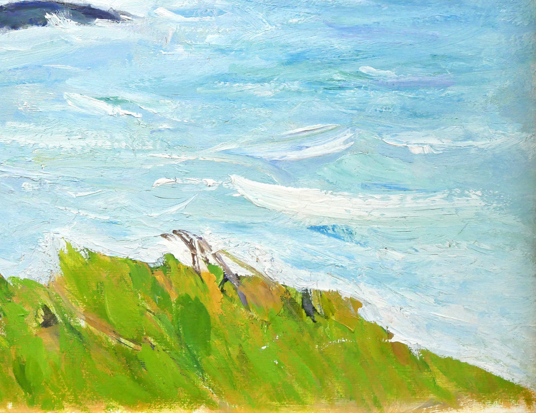 菅野矢一「北の海（積丹半島）〔財界さっぽろ表紙絵原画〕」油絵・P8号